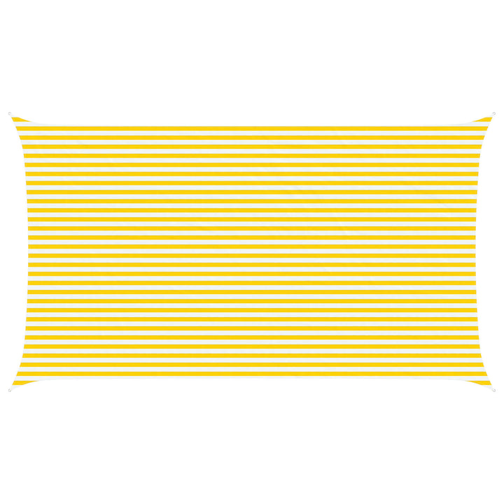 Solskygge sejl Gul og Hvid 7 x 4 m 100% polyester Oxford