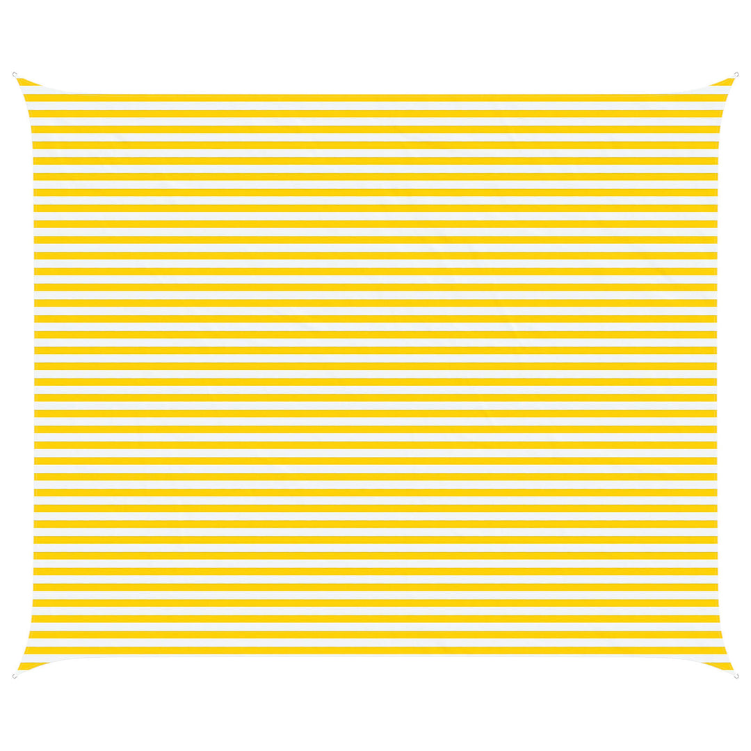 Solskygge sejl Gul og Hvid 6 x 5 m 100% polyester Oxford