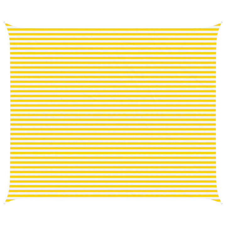 Solskygge sejl Gul og Hvid 6 x 5 m 100% polyester Oxford