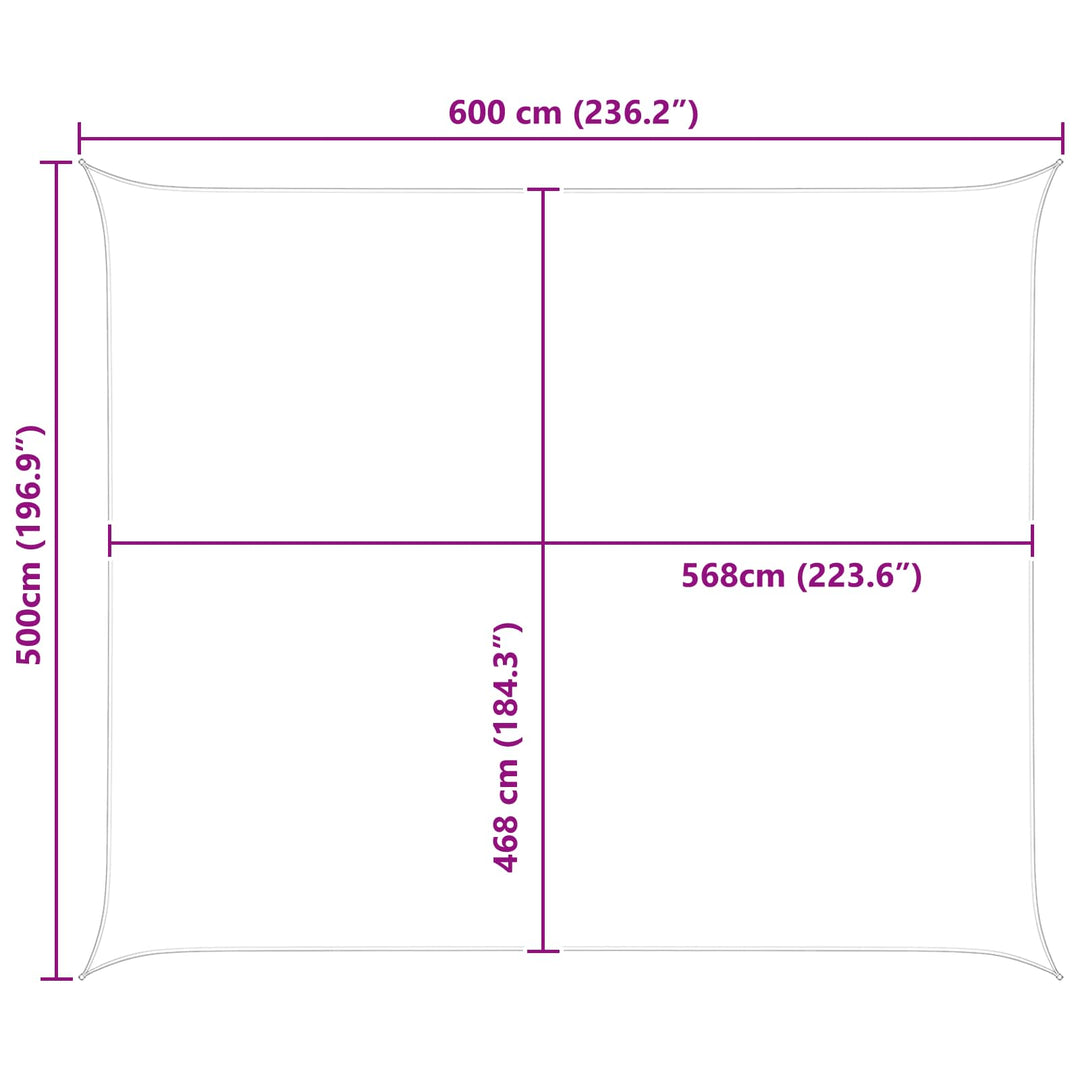 Solskygge sejl Gul og Hvid 6 x 5 m 100% polyester Oxford