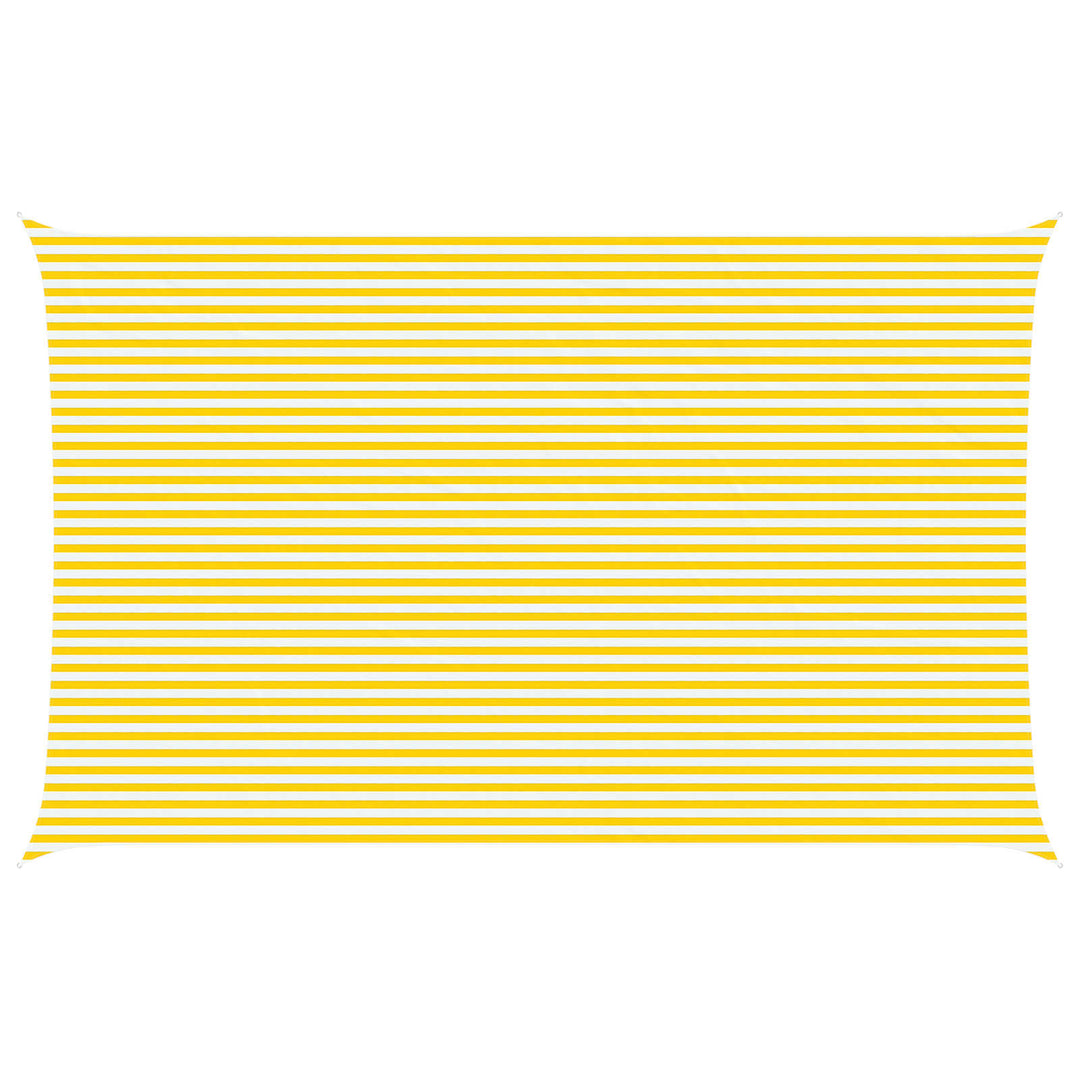 Solskygge sejl Gul og Hvid 8 x 5 m 100% polyester Oxford