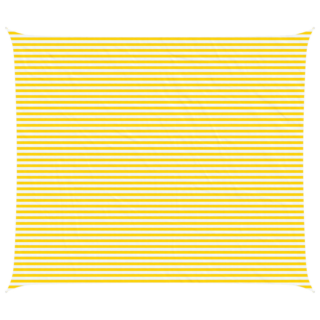 Solskygge sejl Gul og Hvid 7 x 6 m 100% polyester Oxford