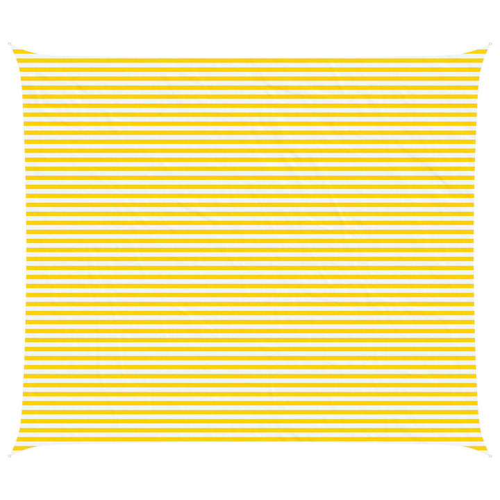 Solskygge sejl Gul og Hvid 7 x 6 m 100% polyester Oxford
