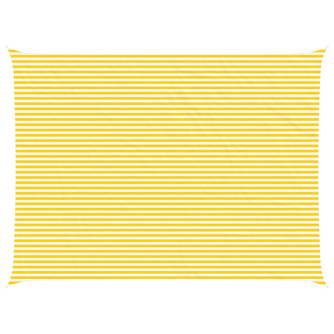 Solskygge sejl Gul og Hvid 8 x 6 m 100% polyester Oxford