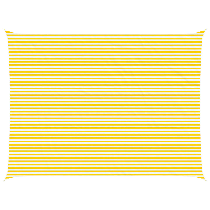 Solskygge sejl Gul og Hvid 8 x 6 m 100% polyester Oxford