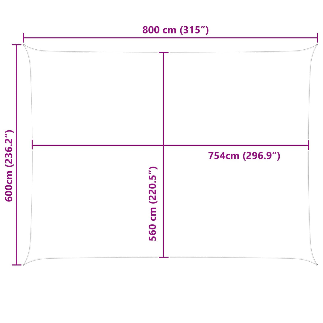 Solskygge sejl Gul og Hvid 8 x 6 m 100% polyester Oxford