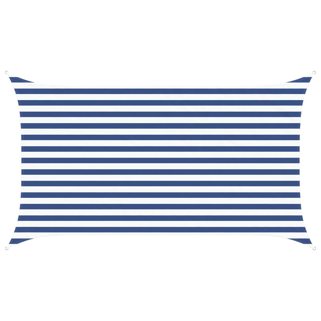 Solskygge sejl Blå og Hvid 3,5 x 2 m 100% polyester Oxford