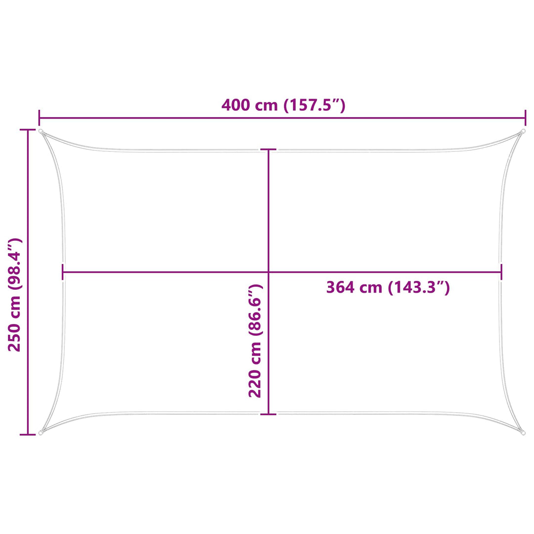 Solskygge sejl Blå og Hvid 4 x 2,5 m 100% polyester Oxford