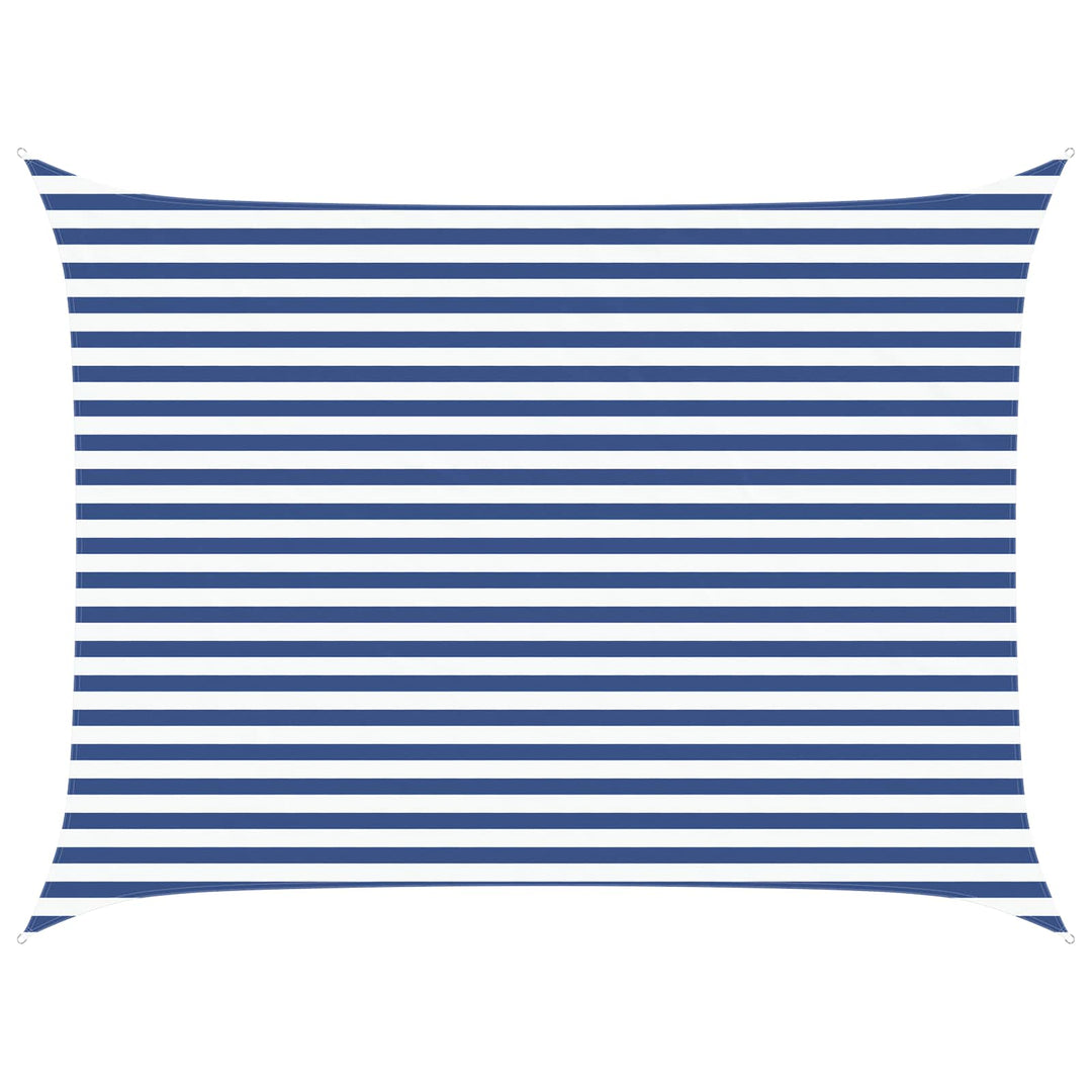 Solskygge sejl Blå og Hvid 4 × 3 m 100% polyester Oxford