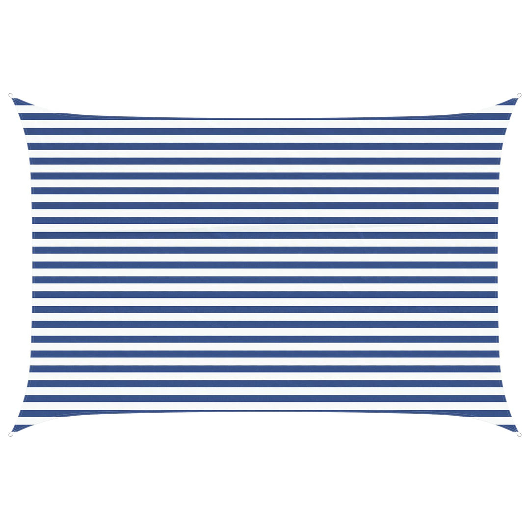 Solskygge sejl Blå og Hvid 4,5 x 3 m 100% polyester Oxford