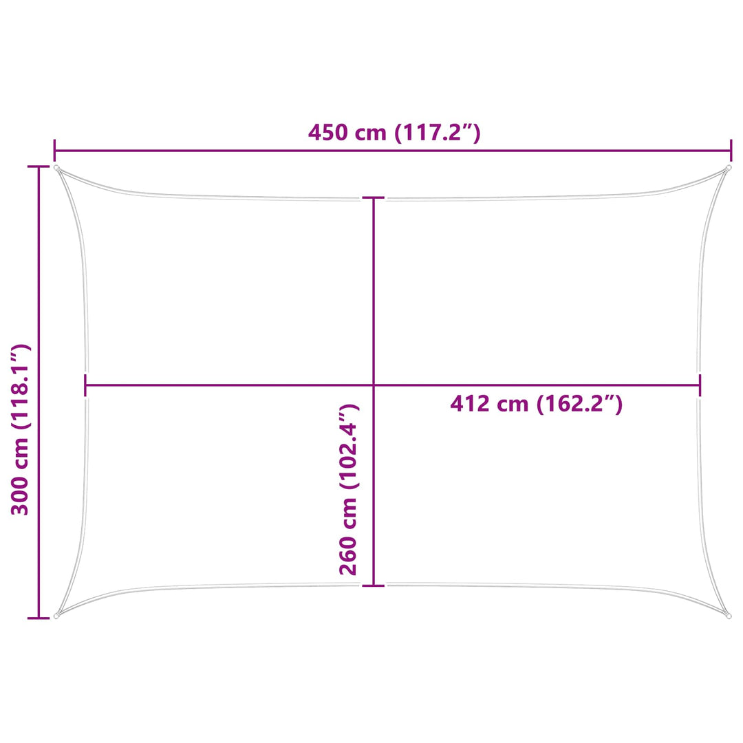Solskygge sejl Blå og Hvid 4,5 x 3 m 100% polyester Oxford