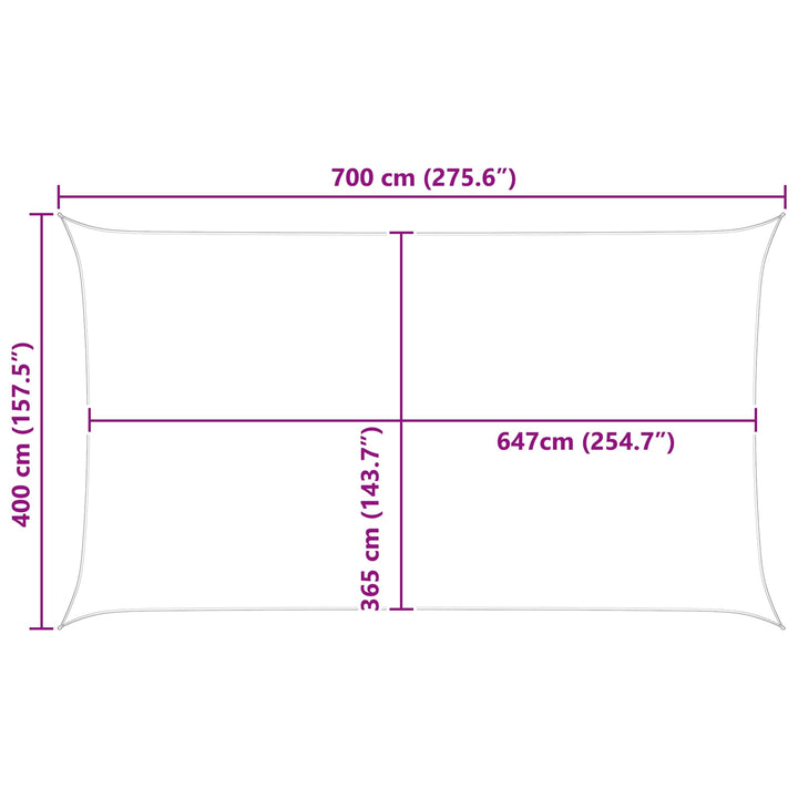 Solskygge sejl Blå og Hvid 7 x 4 m 100% polyester Oxford