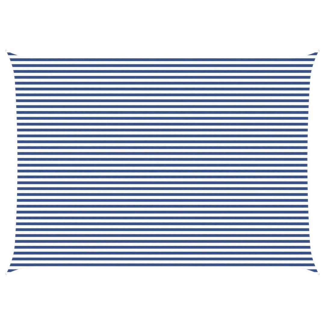 Solskygge sejl Blå og Hvid 7 x 5 m 100% polyester Oxford