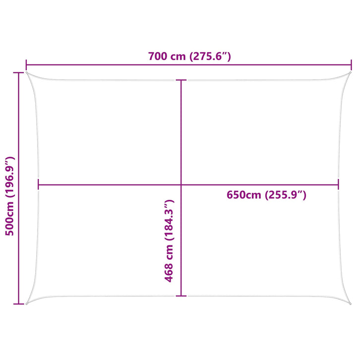 Solskygge sejl Blå og Hvid 7 x 5 m 100% polyester Oxford