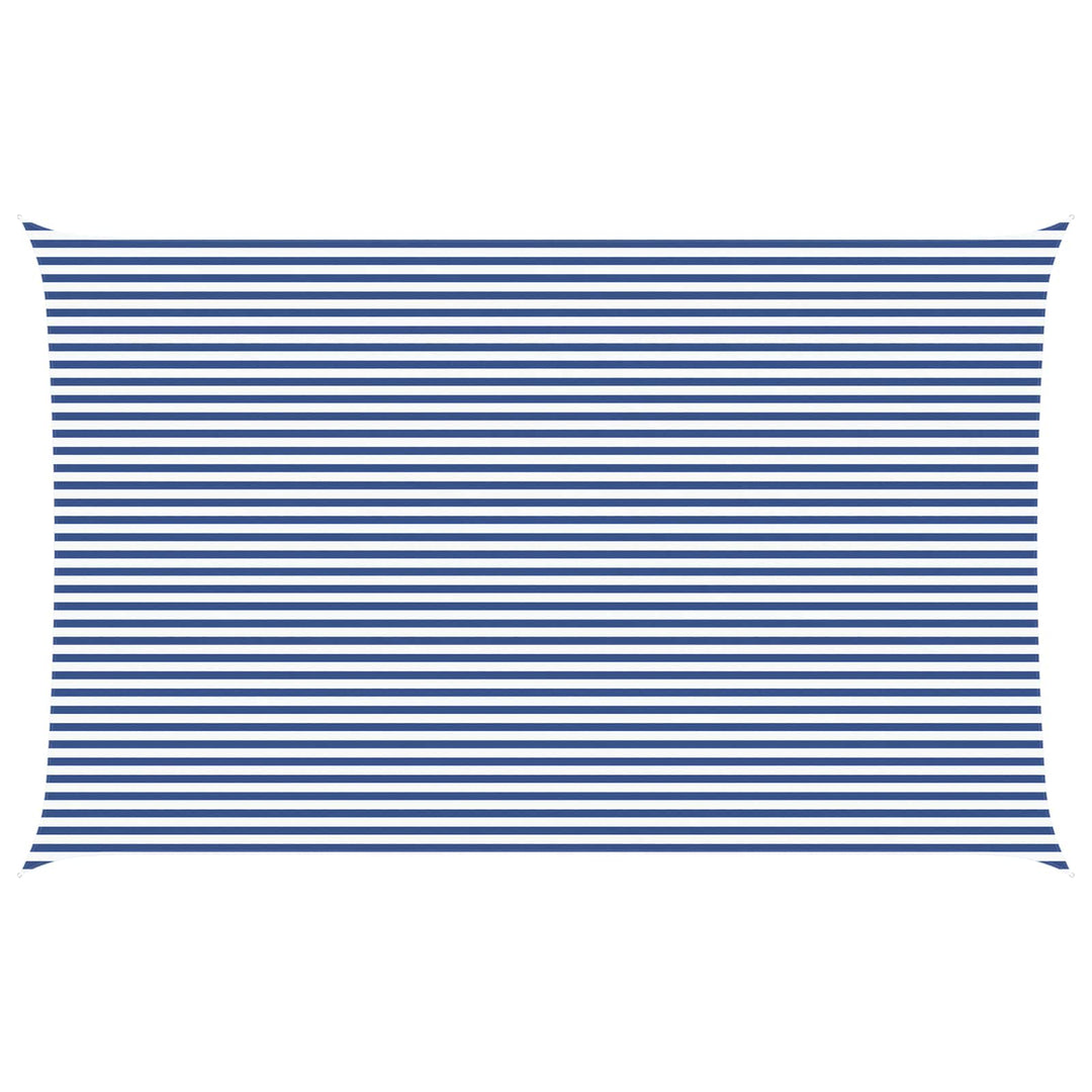 Solskygge sejl Blå og Hvid 8 x 5 m 100% polyester Oxford