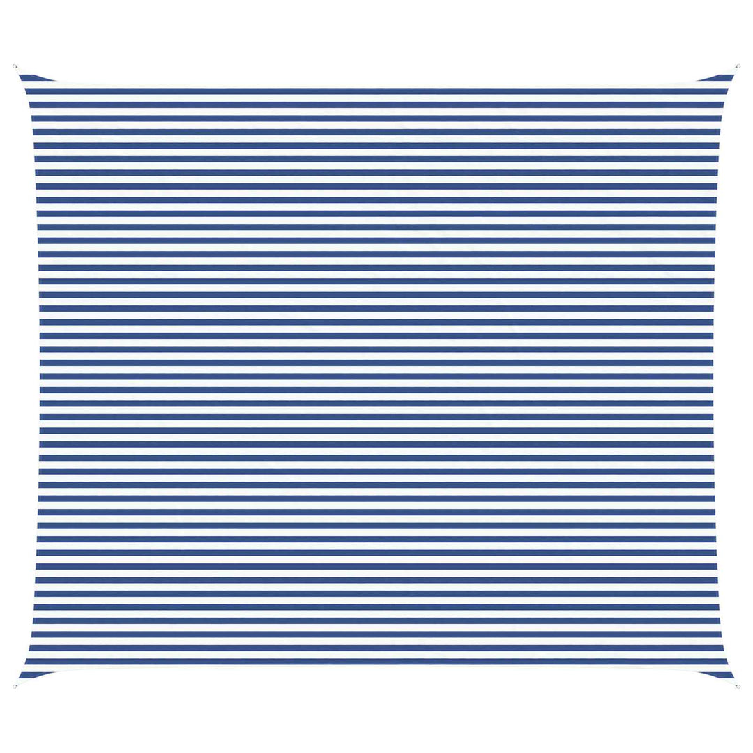 Solskygge sejl Blå og Hvid 7 x 6 m 100% polyester Oxford