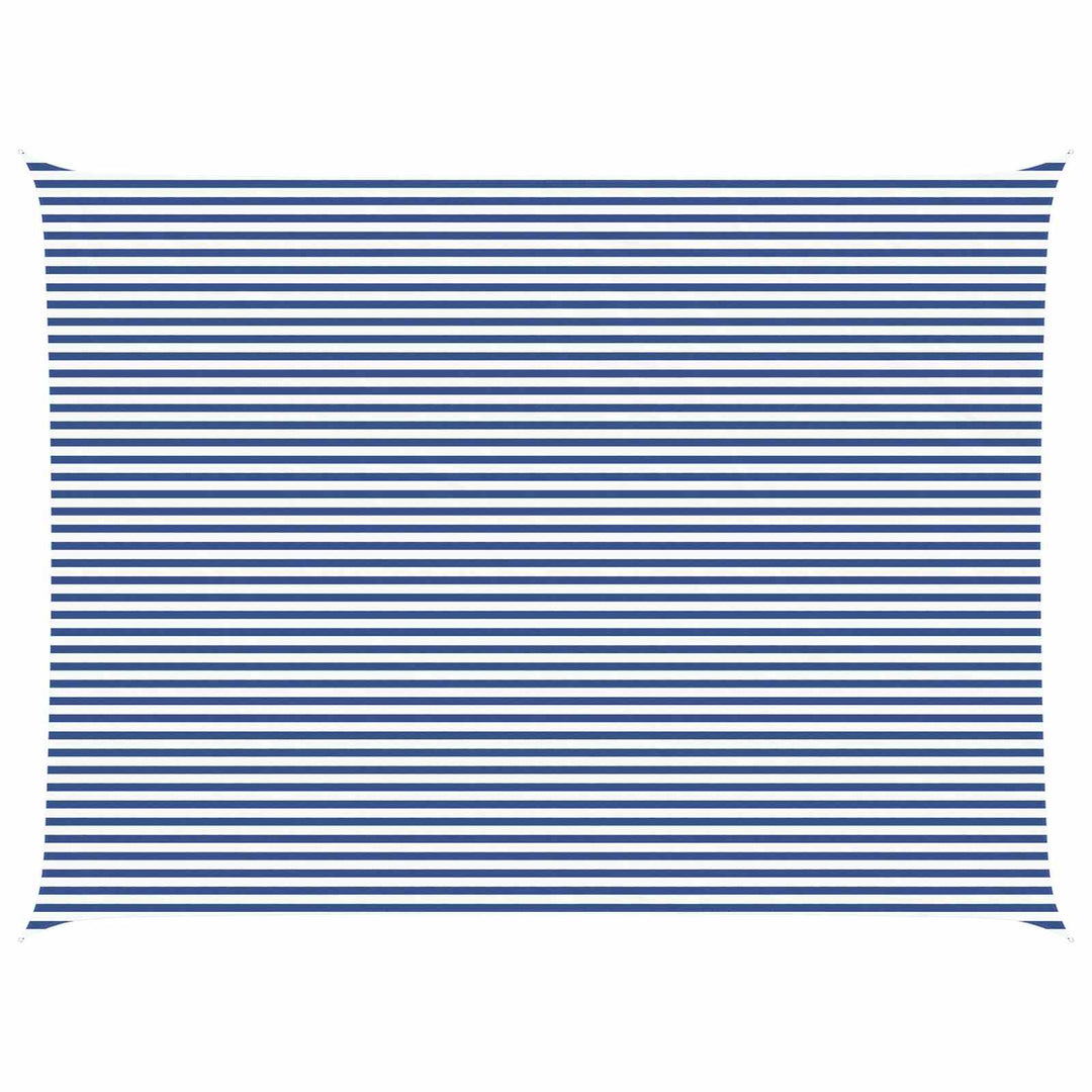 Solskygge sejl Blå og Hvid 8 x 6 m 100% polyester Oxford