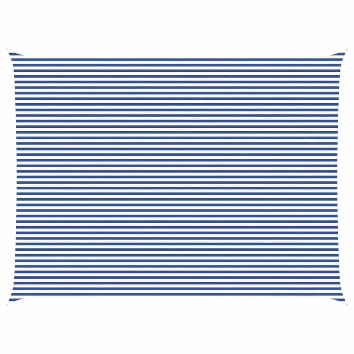 Solskygge sejl Blå og Hvid 8 x 6 m 100% polyester Oxford