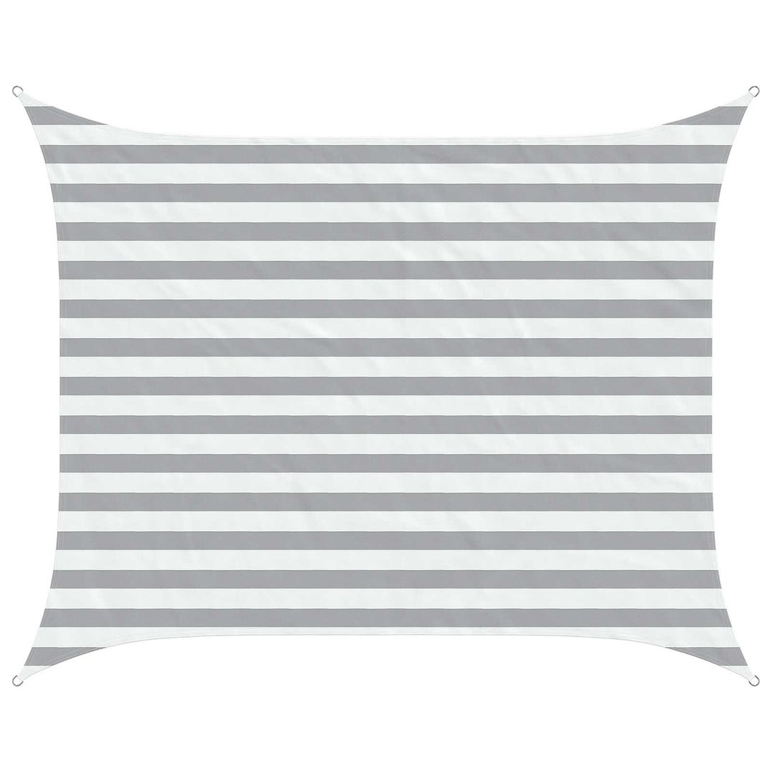 Solskygge sejl Lys Grå og Hvid 2 x 2,5 m 100% polyester Oxford