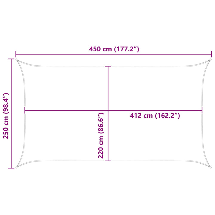 Solskygge sejl Lys Grå og Hvid 4,5 x 2,5 m