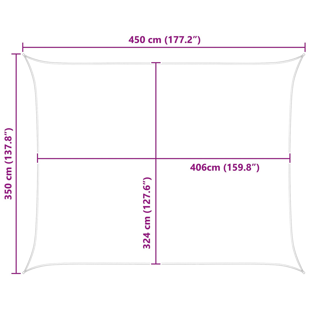 Solskygge sejl Lys Grå og Hvid 4,5 x 3,5 m