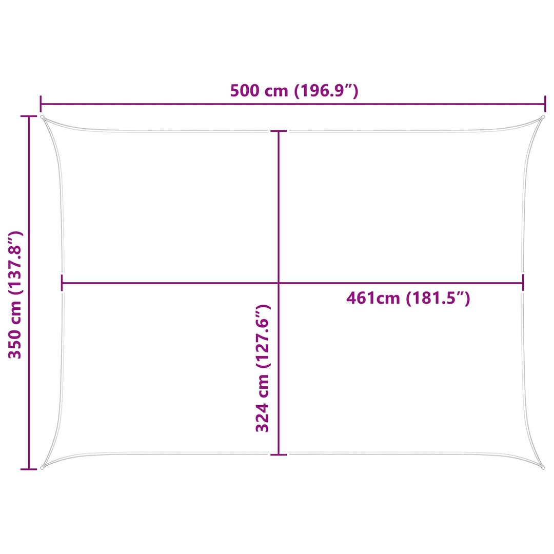 Solskygge sejl Lys Grå og Hvid 5 × 3,5 m 100% polyester Oxford