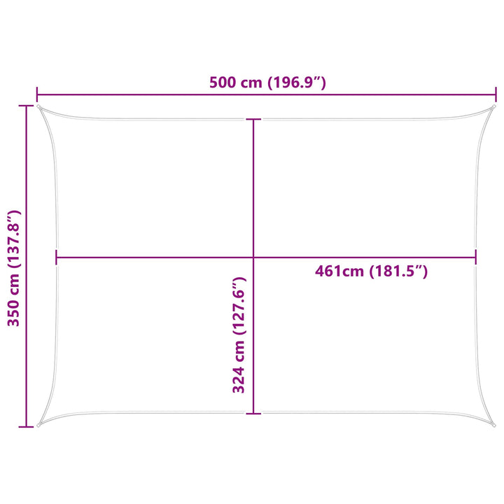Solskygge sejl Lys Grå og Hvid 5 × 3,5 m 100% polyester Oxford