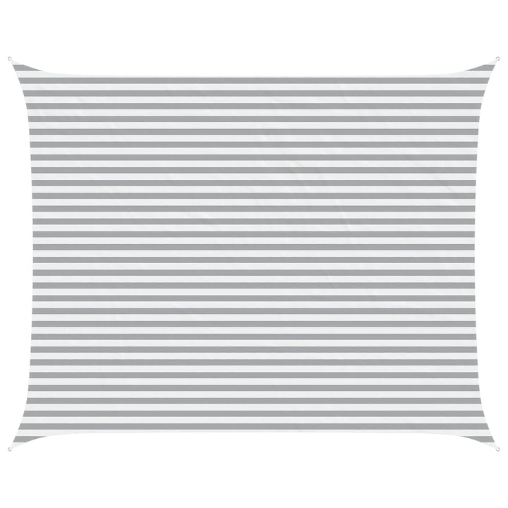 Solskygge sejl Lys Grå og Hvid 5 x 4 m 100% polyester Oxford