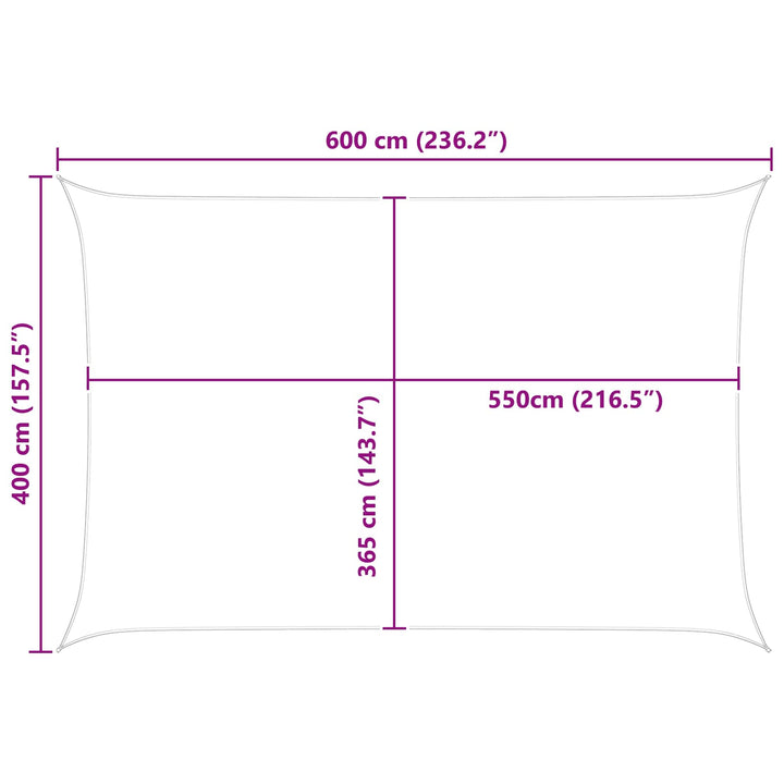 Solskygge sejl Lys Grå og Hvid 6 x 4 m 100% polyester Oxford