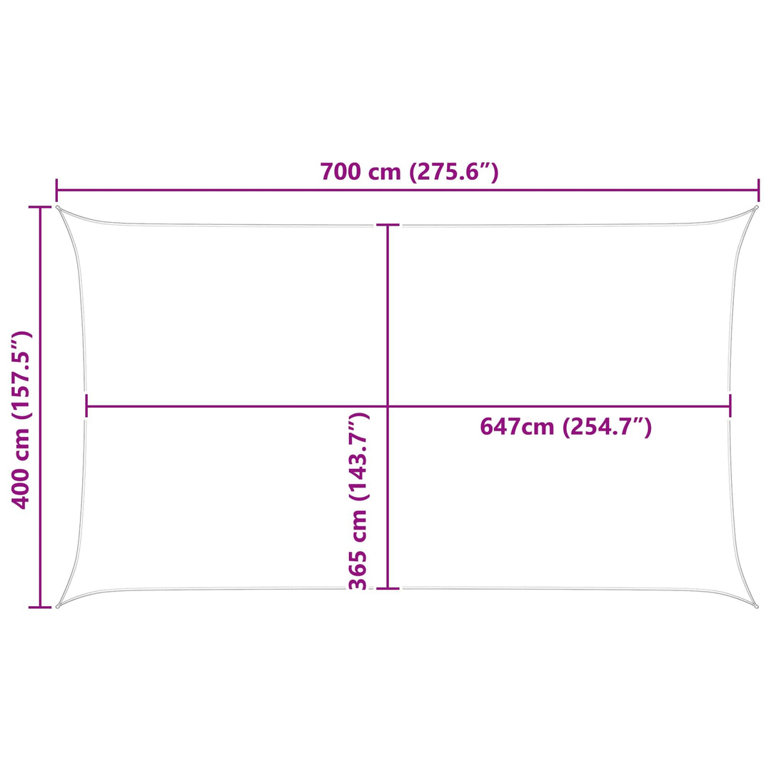 Solskygge sejl Lys Grå og Hvid 7 x 4 m 100% polyester Oxford