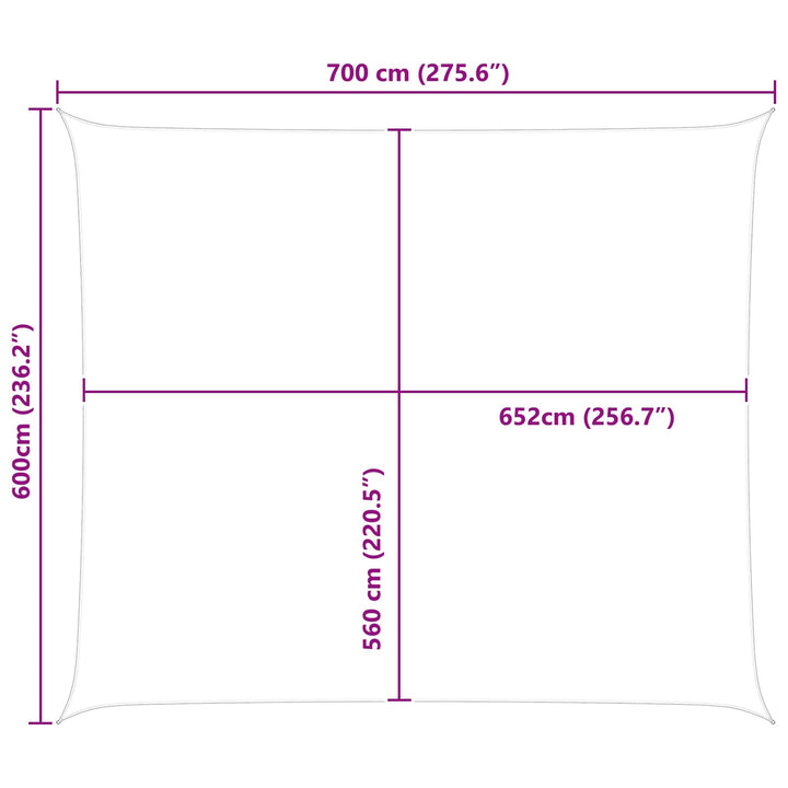 Solskygge sejl Lys Grå og Hvid 7 x 6 m 100% polyester Oxford