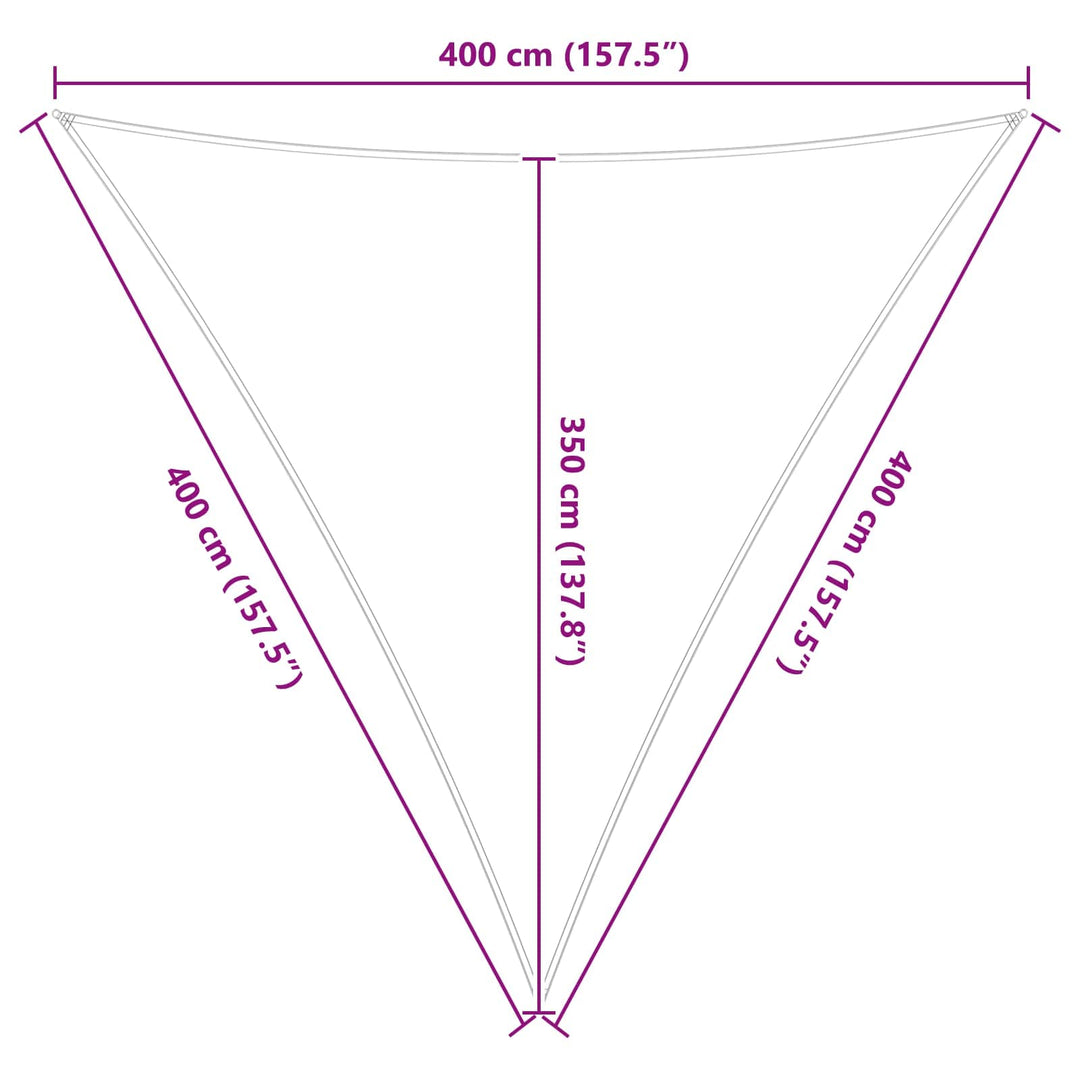 Solskygge sejl Blå og Hvid 4 x 4 x 4 m 100% polyester Oxford