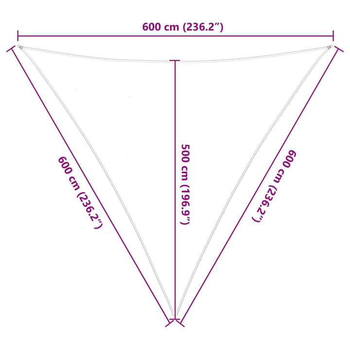 Solskygge sejl Lys Grå og Hvid 6 x 6 x 6 m