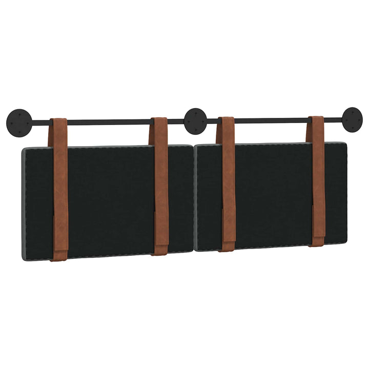 Hængende Hovedgavl Ensfarvet Mørkegrå 130 x 55 x 5 cm Antik PU