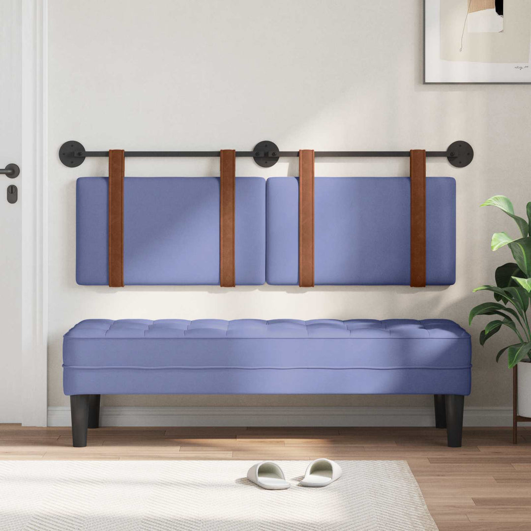 Hængende Hovedgavl Ensfarvet Jeans blå 130 x 55 x 5 cm Antik PU