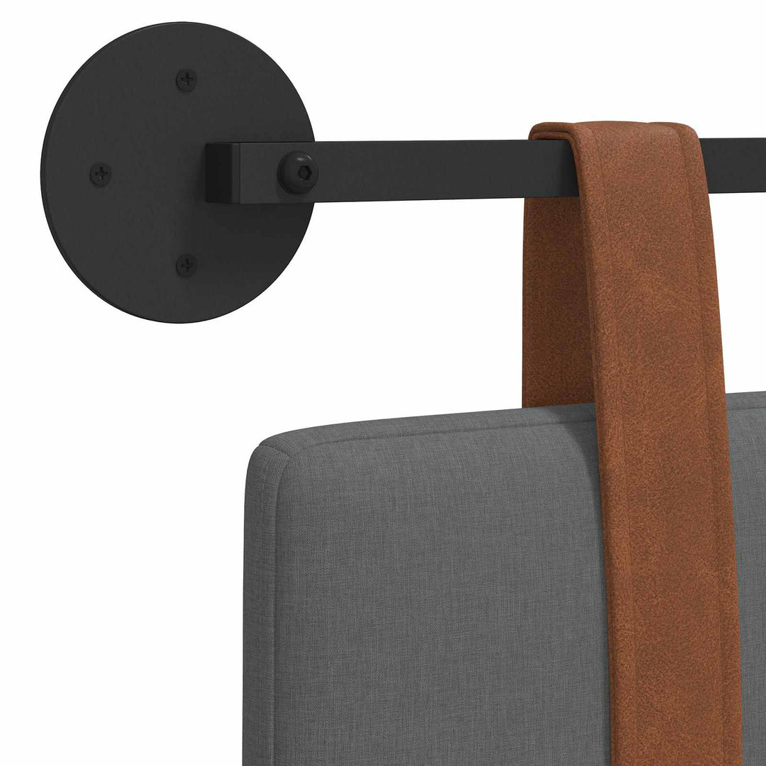 Hængende sengegavl Mørkegrå Antik PU