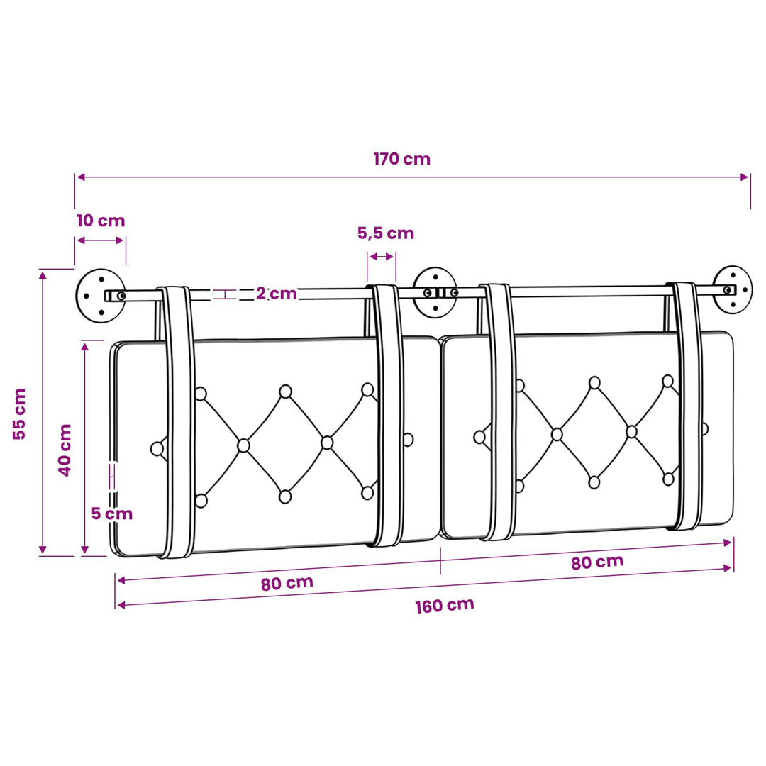 Hængende sengegavl Creme Kunstlæder