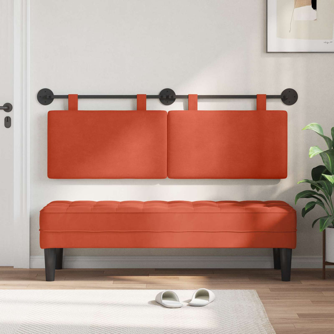 Hængende sengegavl Rød orange Velourstof