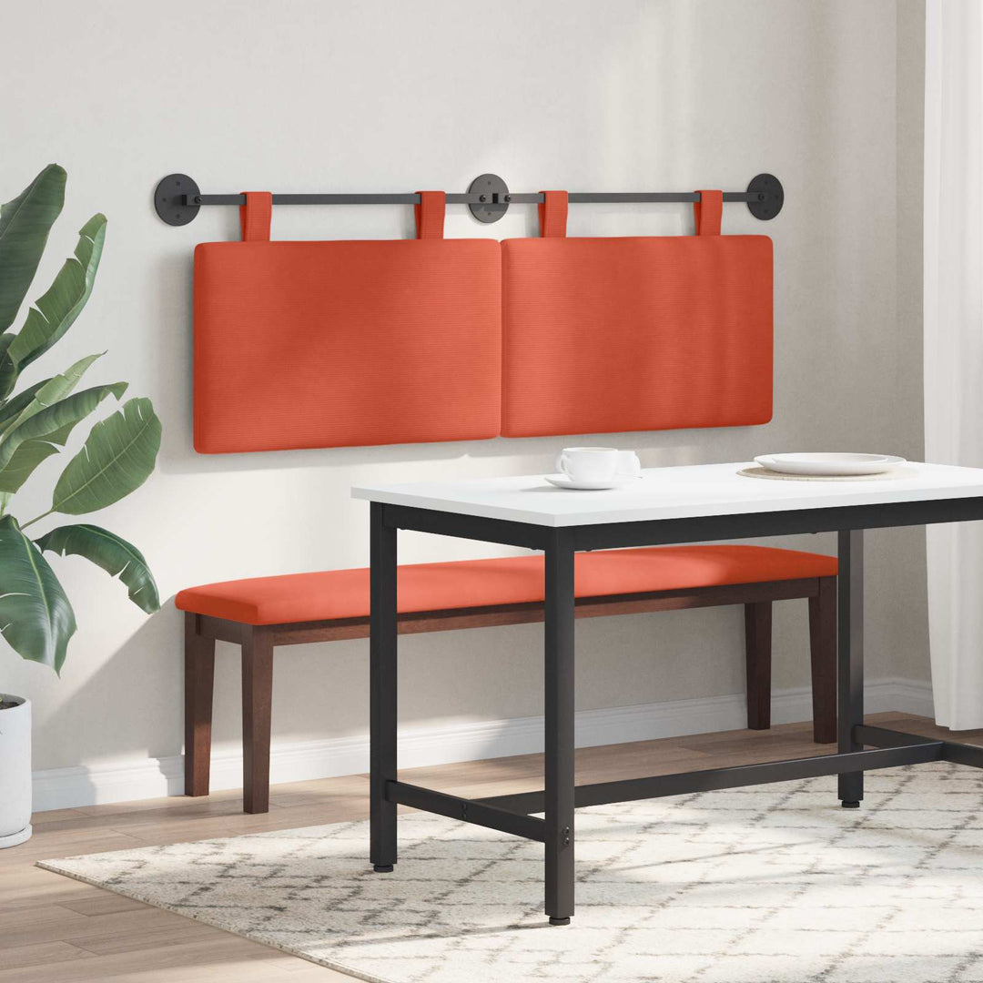 Hængende sengegavl Rød orange Velourstof