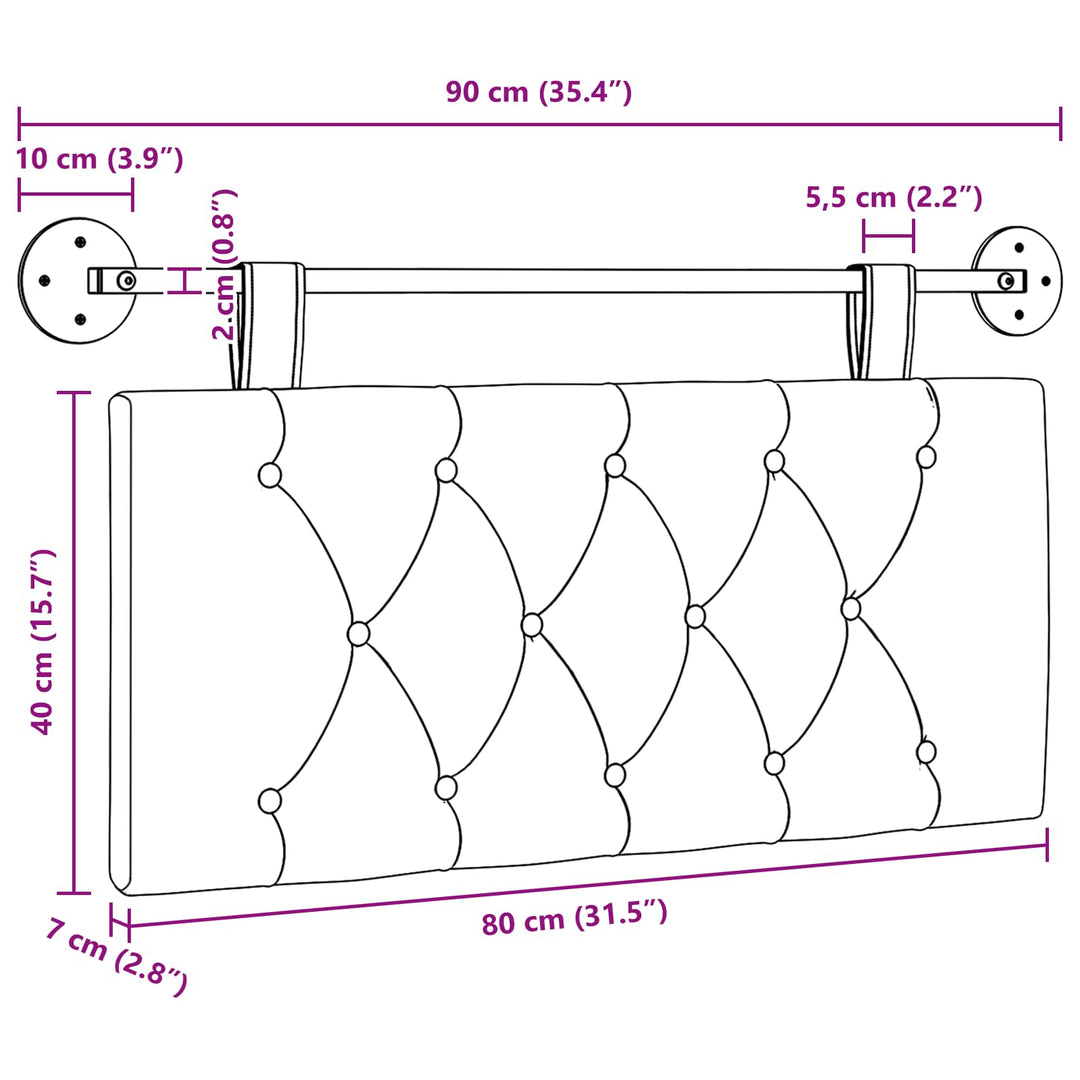 Hængende sengegavl Skygrå Stof