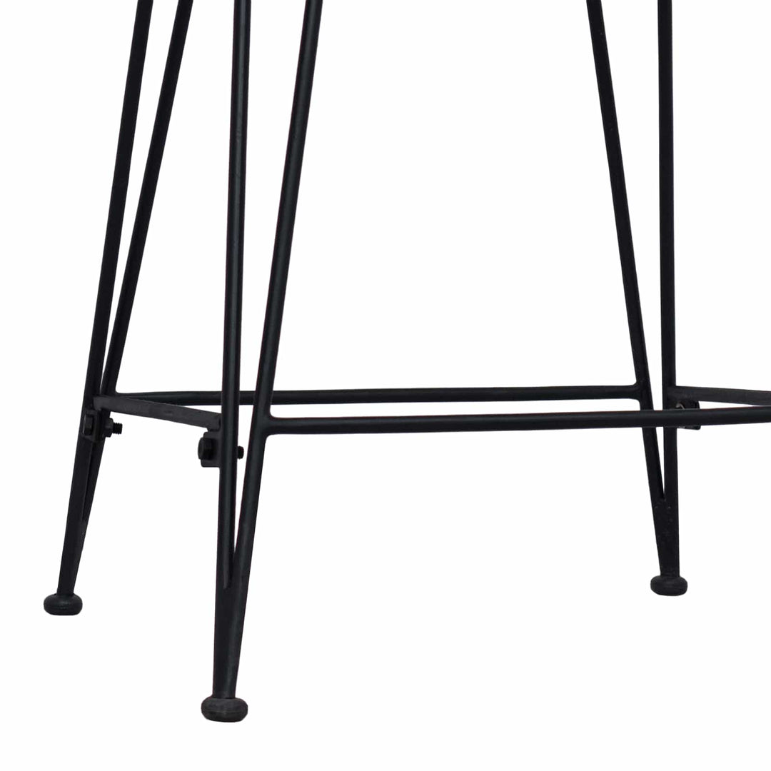 Barbænk 2 pcs Sort 44 x 45 x 76 cm Rattan og Stål