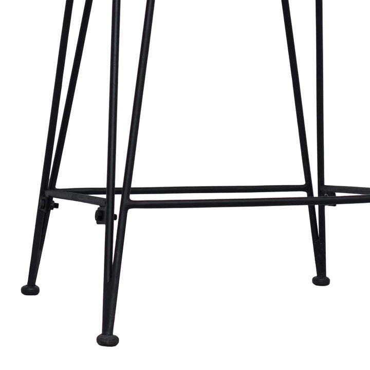 Barbænk 2 pcs Sort 44 x 45 x 76 cm Rattan og Stål