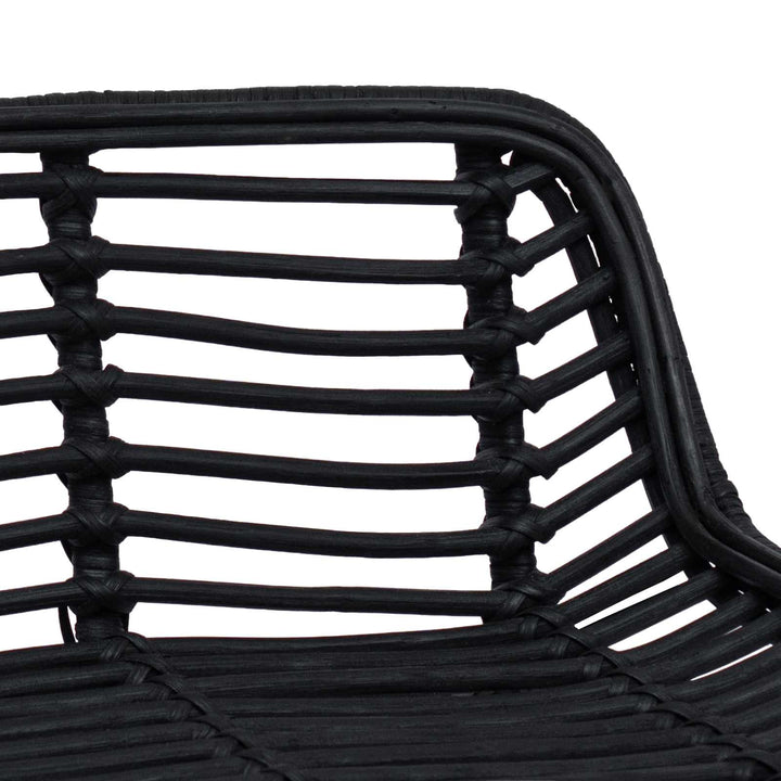 Barbænk 2 pcs Sort 44 x 46 x 91 cm Rattan og Stål