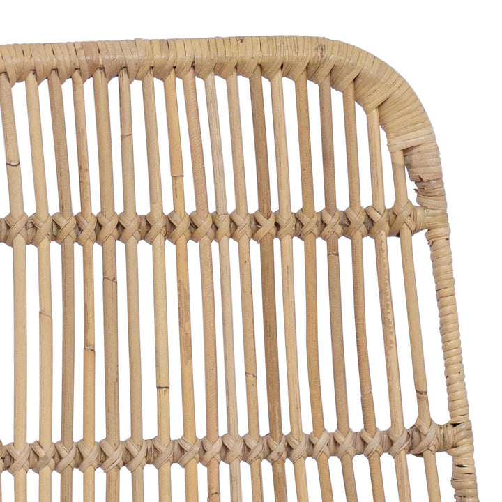 Spisestol 2 pcs Naturfarvet 41 x 55 x 85 cm Rattan og Stål