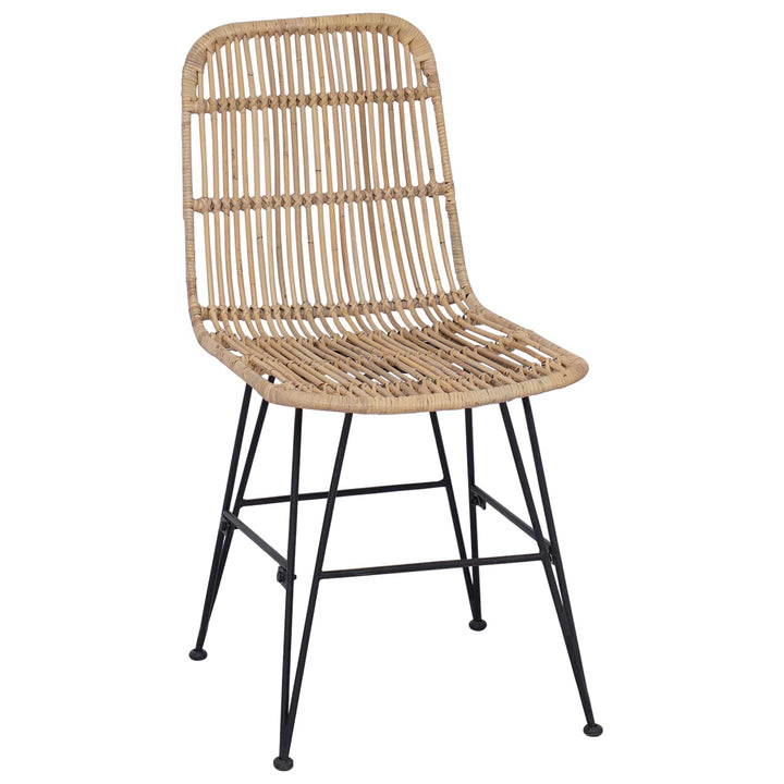 Spisestol 2 pcs Naturfarvet 41 x 55 x 85 cm Rattan og Stål