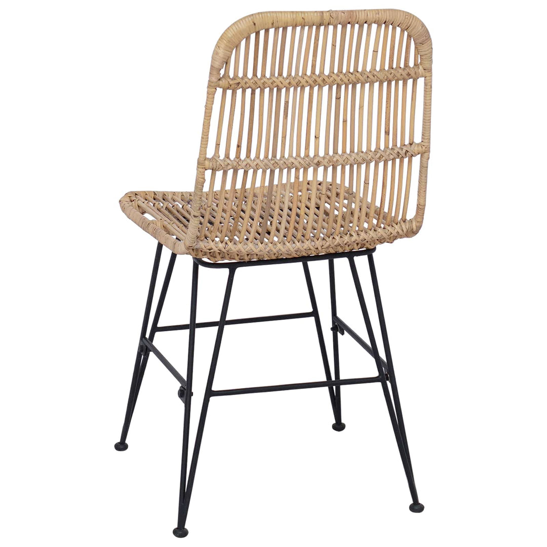 Spisestol 2 pcs Naturfarvet 41 x 55 x 85 cm Rattan og Stål