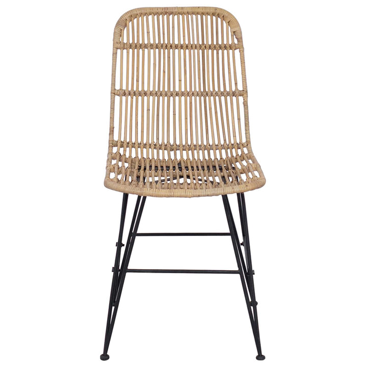 Spisestol 2 pcs Naturfarvet 41 x 55 x 85 cm Rattan og Stål