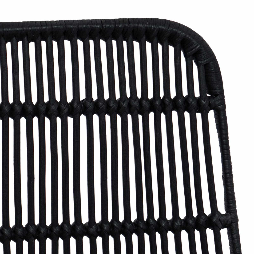 Spisestol 2 pcs Sort 41 x 55 x 85 cm Rattan og Stål