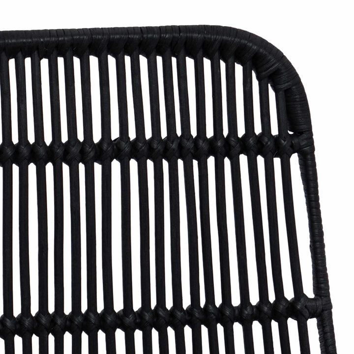 Spisestol 2 pcs Sort 41 x 55 x 85 cm Rattan og Stål