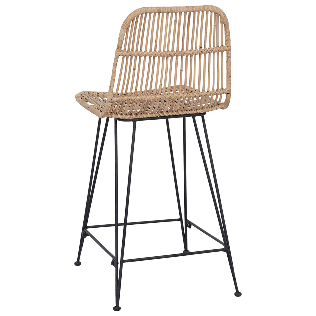 Barbænk 2 pcs Naturfarvet 44 x 54 x 96 cm Rattan og Stål
